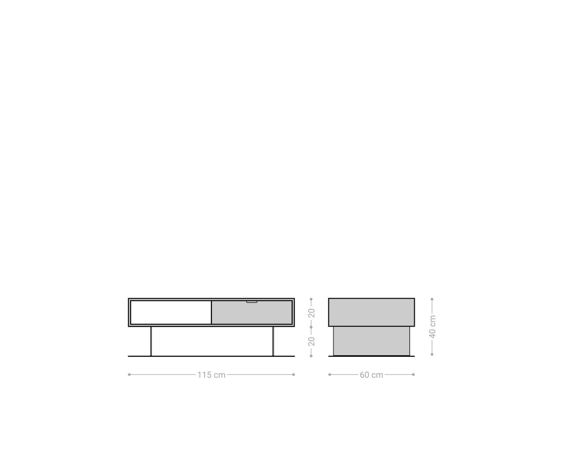 Coffee Table Teele 115cm Acacia Wood Natural And Slate