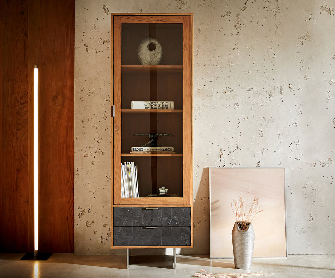 Display Cabinet Teele 60x180cm Acacia Wood Natural