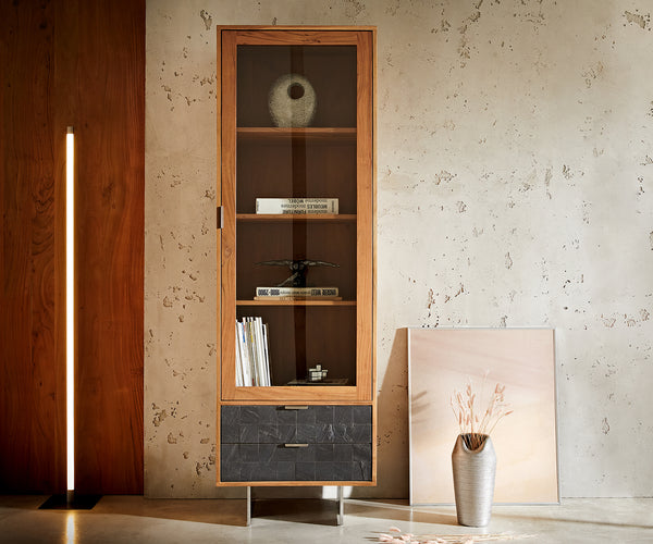 Display Cabinet Teele 60x180cm Acacia Wood Natural