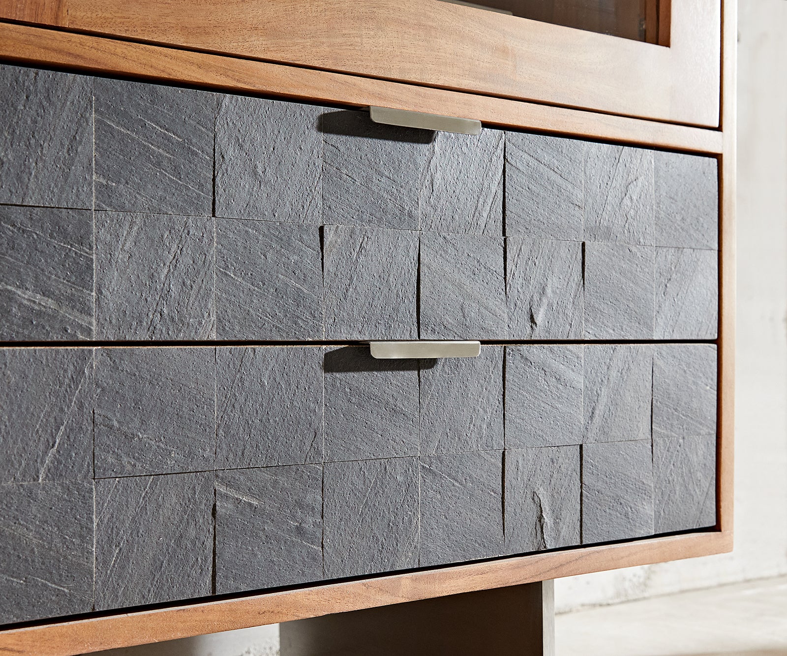Display Cabinet Teele 60x180cm Acacia Wood Natural