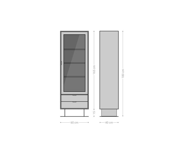 Display Cabinet Teele 60x180cm Acacia Wood Natural