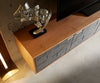Floating TV Stand Teele 220cm Acacia Wood Natural And Slate 4 Doors
