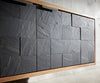 Floating TV Stand Teele 240cm Acacia Wood Natural And Slate 4 Doors