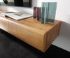Floating TV Stand New Live-Edge 240cm 4 Doors 1 Compartment Acacia Wood Natural