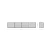 Floating TV Stand Solu 220cm Acacia Wood Natural 2 Doors 4 Drawers 3D Front