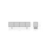 TV Stand Puzzle 175cm Acacia Wood Natural 4 Doors Narrow Feet Black