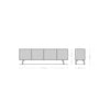 TV Stand Puzzle 175cm Acacia Wood Natural 4 Doors Angled Feet Silver