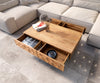 Coffee Table Solu 120x70cm Acacia Wood Natural 4 Drawers 3D Front