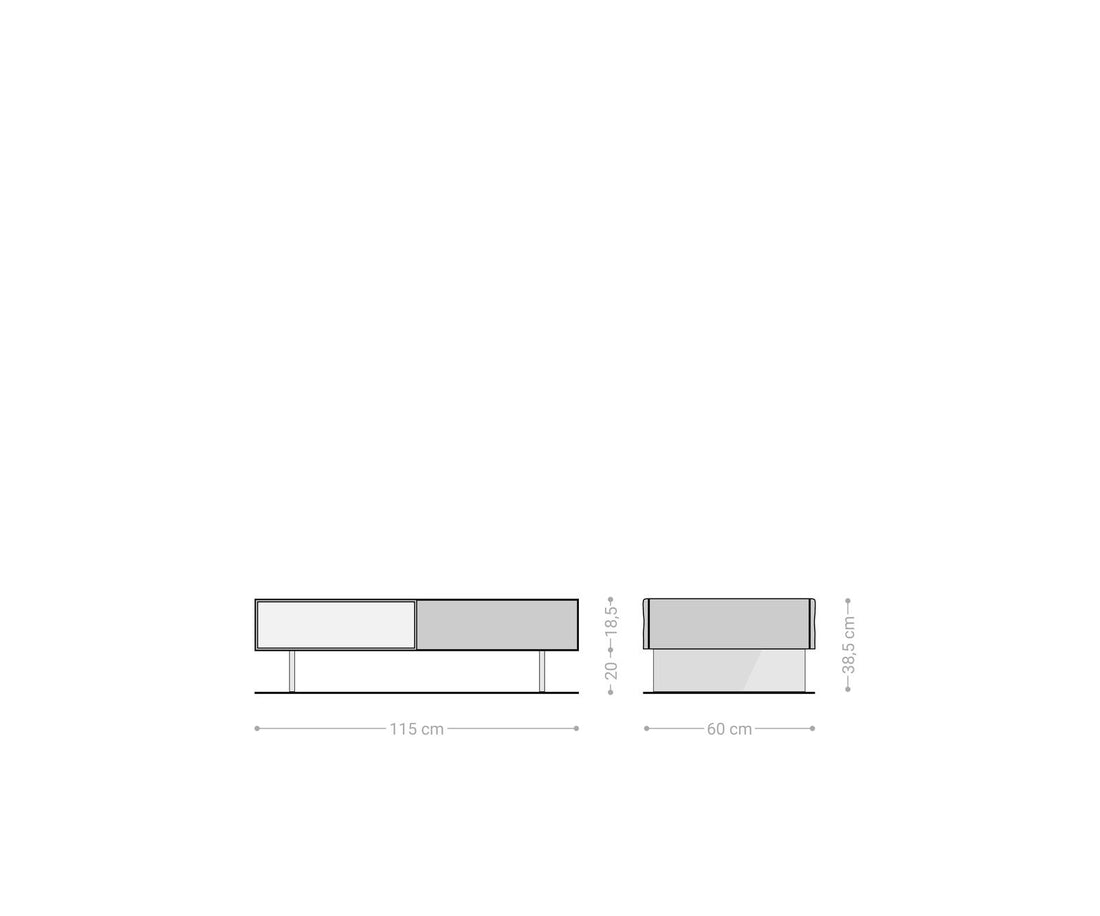 Coffee Table New Live-Edge 115x60cm 2 Drawers 1 Compartment Acacia Wood Natural Glass Base