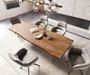 Dining Table Olympus Live Edge Acacia Wood Brown Glass Frame 180-300cm