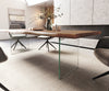 Dining Table Olympus Live Edge Acacia Wood Brown Glass Frame 180-300cm