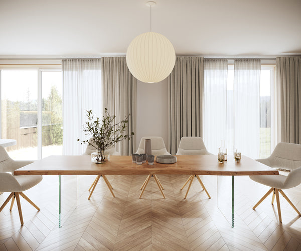 Dining Table Olympus Live Edge 300cm Acacia Wood Natural Glass Frame 55mm Top