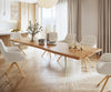 Dining Table Olympus Live Edge Acacia Wood Natural Glass Frame 140-300cm