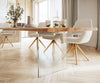 Dining Table Olympus Live Edge 300cm Acacia Wood Natural Glass Frame 55mm Top