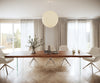 Dining Table Olympus Live Edge 300cm Acacia Wood Brown Glass Frame 55mm Top