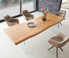 Dining Table Olympus Live Edge 260cm Acacia Wood Natural Glass Frame 35mm Top