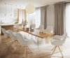 Dining Table Olympus Live Edge Acacia Wood Natural Glass Frame 140-300cm
