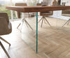 Dining Table Olympus Live Edge 180cm Acacia Wood Brown Glass Frame 55mm Top