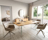 Dining Table Olympus Live Edge 200cm Oak Wood Natural Glass Frame 32mm Top