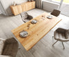 Dining Table Olympus Live Edge 200cm Oak Wood Natural Glass Frame 32mm Top