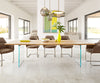 Dining Table Olympus Live Edge 260cm Oak Wood Natural Glass Frame 32mm Top