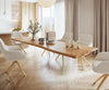Dining Table Olympus Live Edge Acacia Wood Natural Glass Frame 140-300cm