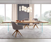 Dining Table Olympus 300x100cm Oak Wood Natural Glass Frame
