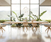 Dining Table Olympus Live Edge 300cm Oak Wood Natural Glass Frame 50mm Top