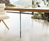 Dining Table Olympus Live Edge 300cm Oak Wood Natural Glass Frame 50mm Top