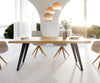 Dining Table Olympus Live Edge 200cm Oak Wood Natural Slanted Frame Black 50mm Top