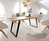 Dining Table Olympus Live Edge Oak Wood Natural Slanted Frame Black 160-300cm