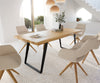Dining Table Olympus Live Edge 200cm Oak Wood Natural Slanted Frame Black 50mm Top