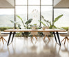 Dining Table Olympus Live Edge Oak Wood Natural Slanted Frame Black 160-300cm