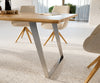 Dining Table Olympus Live Edge 200cm Oak Wood Natural Slanted Frame Steel 32mm