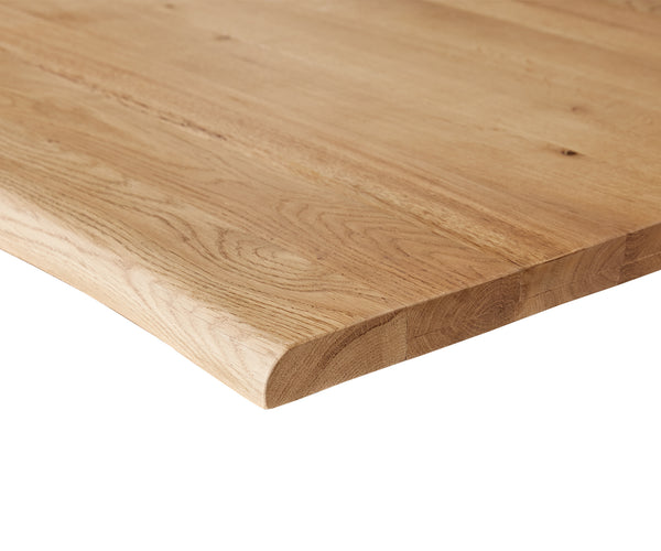 Dining Table Olympus Live Edge Oak Wood Natural Slanted Frame Steel 160-300cm