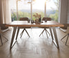 Dining Table Olympus Live Edge 160cm Acacia Wood Natural Slanted Frame Steel 55mm Top