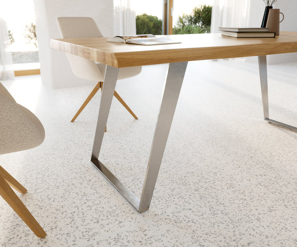 Dining Table Olympus Live Edge 200cm Oak Wood Natural Slanted Frame Steel 50mm