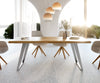 Dining Table Olympus Live Edge 200cm Oak Wood Natural Slanted Frame Steel 50mm