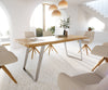 Dining Table Olympus Live Edge Oak Wood Natural Slanted Frame Steel 160-300cm