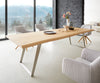 Dining Table Olympus Live Edge Oak Wood Natural Slanted Frame Steel 160-300cm