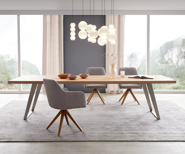Dining Table Olympus 300x100cm Oak Wood Natural Slanted Frame Steel