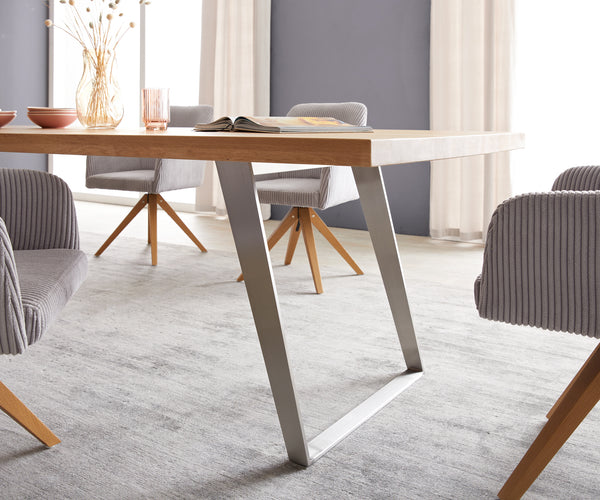 Dining Table Olympus 300x100cm Oak Wood Natural Slanted Frame Steel