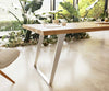Dining Table Olympus Live Edge 300cm Oak Wood Natural Slanted Frame Steel 50mm Top