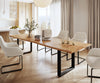 Dining Table Olympus Live Edge Acacia Wood Natural Square Frame Slim Black 140-300cm