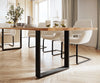 Dining Table Olympus Live Edge 300cm Acacia Wood Natural Square Frame Slim Black 35mm Top