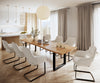 Dining Table Olympus Live Edge 300cm Acacia Wood Natural Square Frame Slim Black 35mm Top