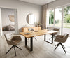 Dining Table Olympus Live Edge 200cm Oak Wood Natural Square Frame Slim Black 32mm Top