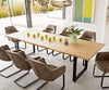 Dining Table Olympus Live Edge 260cm Oak Wood Natural Square Frame Slim Black 32mm Top