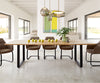 Dining Table Olympus Live Edge 260cm Oak Wood Natural Square Frame Slim Black 32mm Top