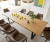 Dining Table Olympus Live Edge 260cm Oak Wood Natural Square Frame Slim Black 32mm Top